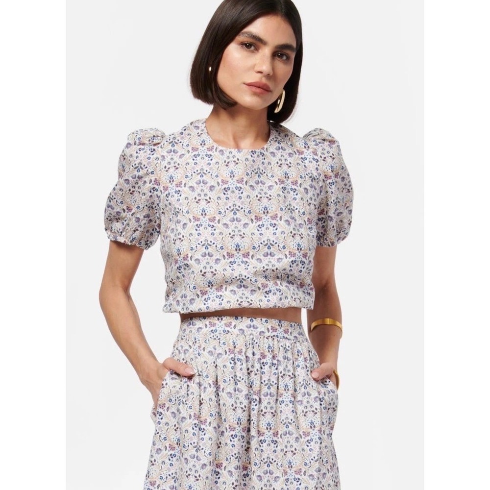 Cami NYC Flor Spring Tapestry 2 Piece Set: Crop Top Sz XS Tiered Maxi Skirt Sz S